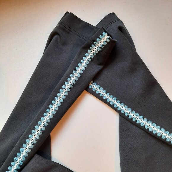 Nike Leggings Womens XL Black High Rise Yoga Crochet Edge 7/8 Boho Dri-Fit - Picture 4 of 12